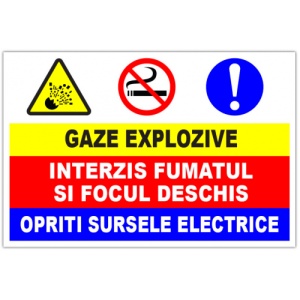 Indicator Panou pentru gaze explozive, Sticker autocolant