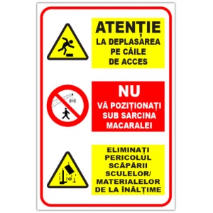 Indicator Panou pentru interiorul santierului, Sticker autocolant