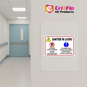 Indicator Panou pentru santier in lucru si parcarea interzisa, Sticker autocolant - Img 4
