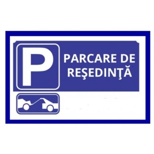 Indicator Parcari cu numar de inmatriculare, Sticker autocolant