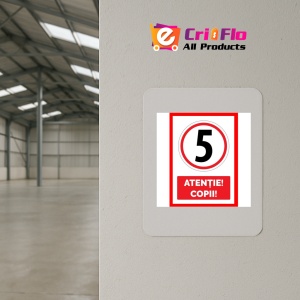 Indicator Pentru 5 km la ora atentie copii, Sticker autocolant - Img 3