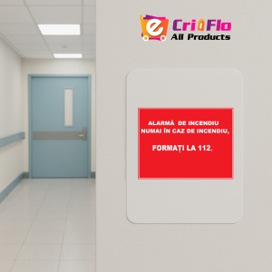 Indicator Pentru alarma de incendiu numai in caz de incendiu formati 112, Sticker autocolant - Img 4