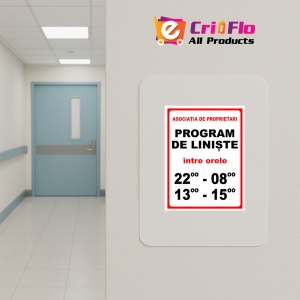 Indicator Pentru asociatia de proprietari si program de liniste, Sticker autocolant - Img 4