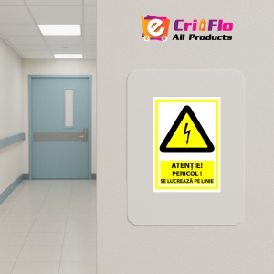 Indicator Pentru atentie pericol se lucreaza pe linie, Sticker autocolant - Img 4