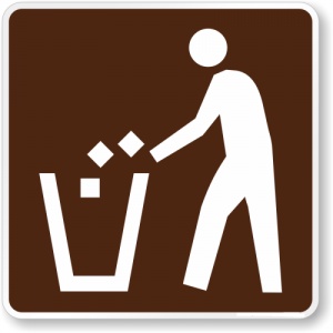 Indicator Pentru camping container de gunoi, Sticker autocolant