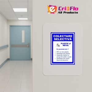 Indicator Pentru colectare plastic si metal, Sticker autocolant - Img 4