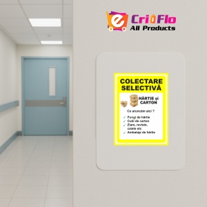 Indicator Pentru colectare selectiva hartie si carton, Sticker autocolant - Img 4