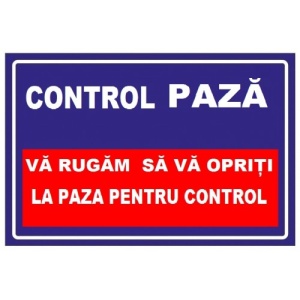 Indicator Pentru control paza, Sticker autocolant