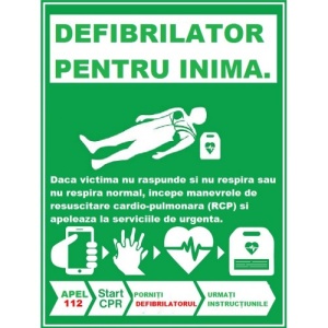 Indicator Pentru defibrilator pentru inima, Sticker autocolant