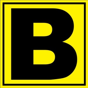 Indicator Pentru depozit litera B randul B si poarta B, Sticker autocolant