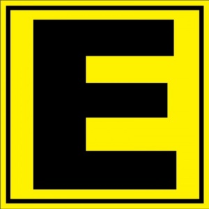 Indicator Pentru depozit litera E randul E si poarta E, Sticker autocolant