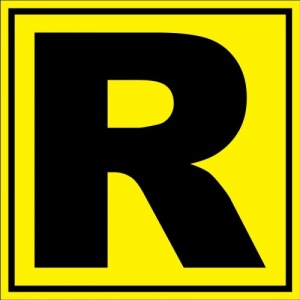 Indicator Pentru depozit litera R randul R si poarta R, Sticker autocolant