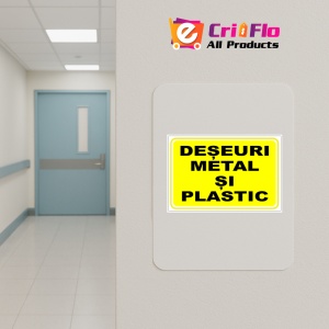 Indicator Pentru deseuri metal si plastic, Sticker autocolant - Img 4