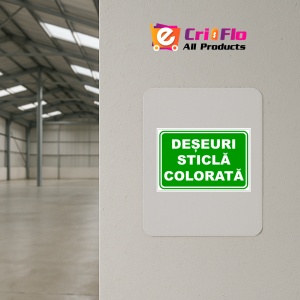 Indicator Pentru deseuri sticla colorata, Sticker autocolant - Img 3