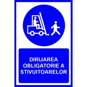 Indicator Pentru dirijarea obligatorie a stivuitoarelor, Sticker autocolant