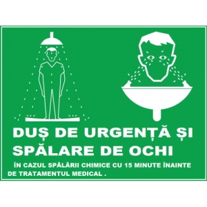 Indicator Pentru dus de urgenta si spalare de ochi, Sticker autocolant