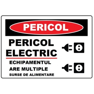 Indicator Pentru echipamente cu mai multe surse de curent, Sticker autocolant