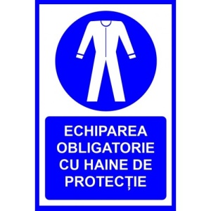 Indicator Pentru echiparea obligatorie cu haine de protectie, Sticker autocolant