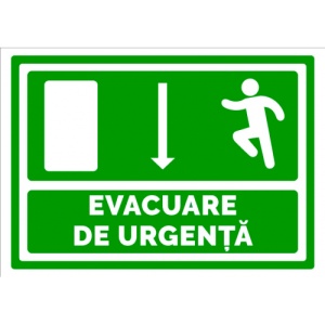 Indicator Pentru evacuare de urgenta directie in jos, Sticker autocolant