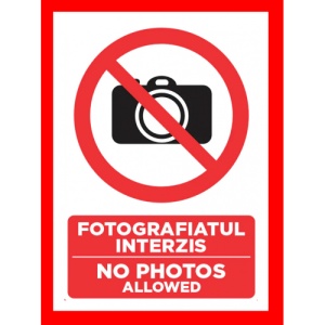 Indicator Pentru fotografiatul interzis no photos allowed, Sticker autocolant