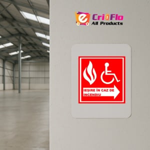 Indicator Pentru iesire in caz de incendiu, Sticker autocolant - Img 3