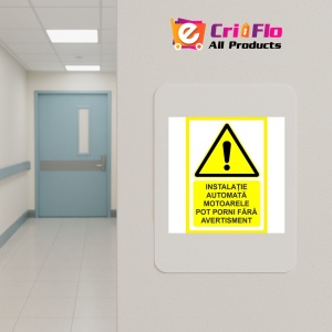 Indicator Pentru instalatie automata motoarele pot porni fara avertisment, Sticker autocolant - Img 4