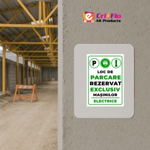 Indicator Pentru loc de parcare rezervat exclusiv masinilor electrice, Sticker autocolant - Img 5