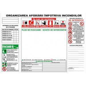 Indicator Pentru organizarea apararii impotriva incendiilor, Sticker autocolant