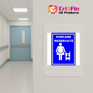 Indicator Pentru parcare rezervata femeie gravida cu copil, Sticker autocolant - Img 4