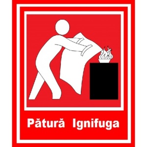 Indicator Pentru patura Ignifuga, Sticker autocolant