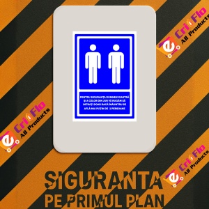 Indicator Pentru Siguranta Dumneavoastra Si A Celor Din Jur Va Rugam Sa Intrati Doar Daca Inauntru Se Afla Mai Putin de 2 Persoane, Sticker autocolant - Img 2