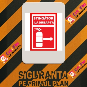 Indicator Pentru stingator cu sageata la dreapta, Sticker autocolant - Img 2