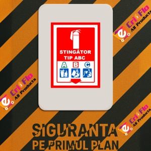 Indicator Pentru stingator tip ABC, Sticker autocolant - Img 2