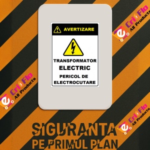 Indicator Pentru transformator electric pericol de electrocutare, Sticker autocolant - Img 2