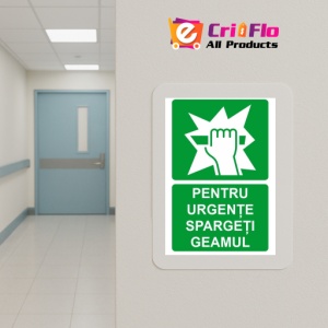 Indicator Pentru urgente spargeti geamul, Sticker autocolant - Img 5