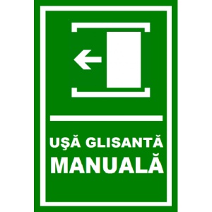 Indicator Pentru usa manuala glisanta sprea stanga, Sticker autocolant