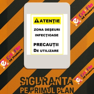 Indicator Pentru zona deseuri infectioase, Sticker autocolant - Img 2