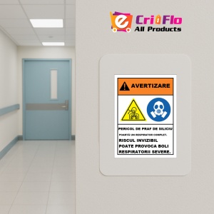 Indicator Pericol de praf de siliciu, Sticker autocolant - Img 4
