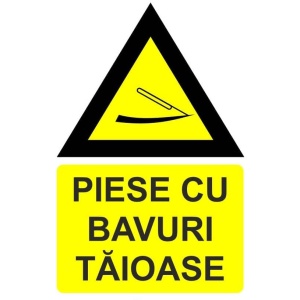 Indicator Piese cu bavuri taioase indicator de avertizare, Sticker autocolant