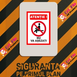 Indicator Placute atentie nu va asezati, Sticker autocolant - Img 2