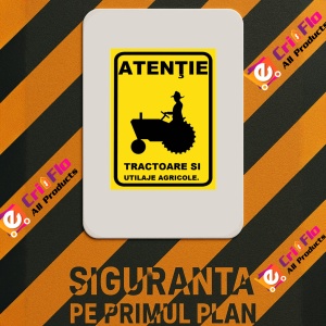 Indicator Placute atentie tractoare si utilaje agricole, Sticker autocolant - Img 2