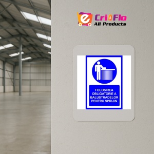 Indicator Placute folosirea obligatorie a balustradelor pentru sprijin, Sticker autocolant - Img 3