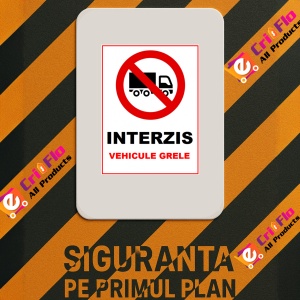 Indicator Placute interzis vehicule grele, Sticker autocolant - Img 2