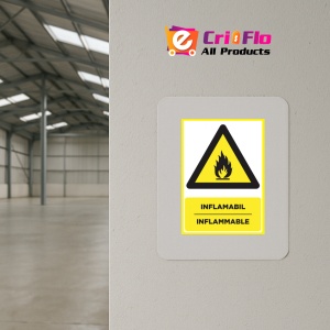 Indicator Placute pentru inflamabil inflammable, Sticker autocolant - Img 3