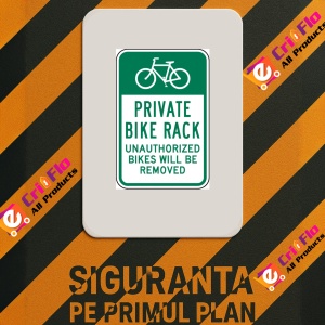 Indicator Private Bike Rack Sign, Sticker autocolant - Img 2