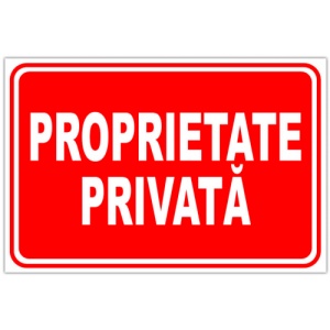 Indicator Proprietate privata v1, Sticker autocolant