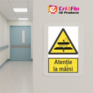 Indicator protectia muncii atentie la maini, Sticker autocolant - Img 5