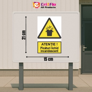 Indicator protectia muncii atentie picaturi incandescente, Sticker autocolant - Img 2