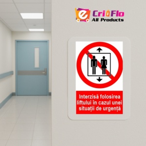 Indicator protectia muncii interzisa folosirea liftului, Sticker autocolant - Img 5