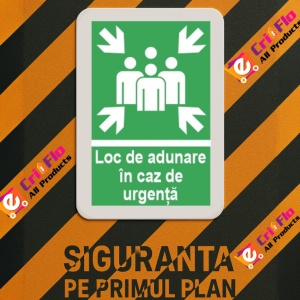 Indicator protectia muncii loc de adunare in caz de urgenta, Sticker autocolant - Img 3